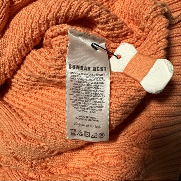 Aritzia | Sunday Best Peach Knit Sweater Oversized - Picture 13 of 13